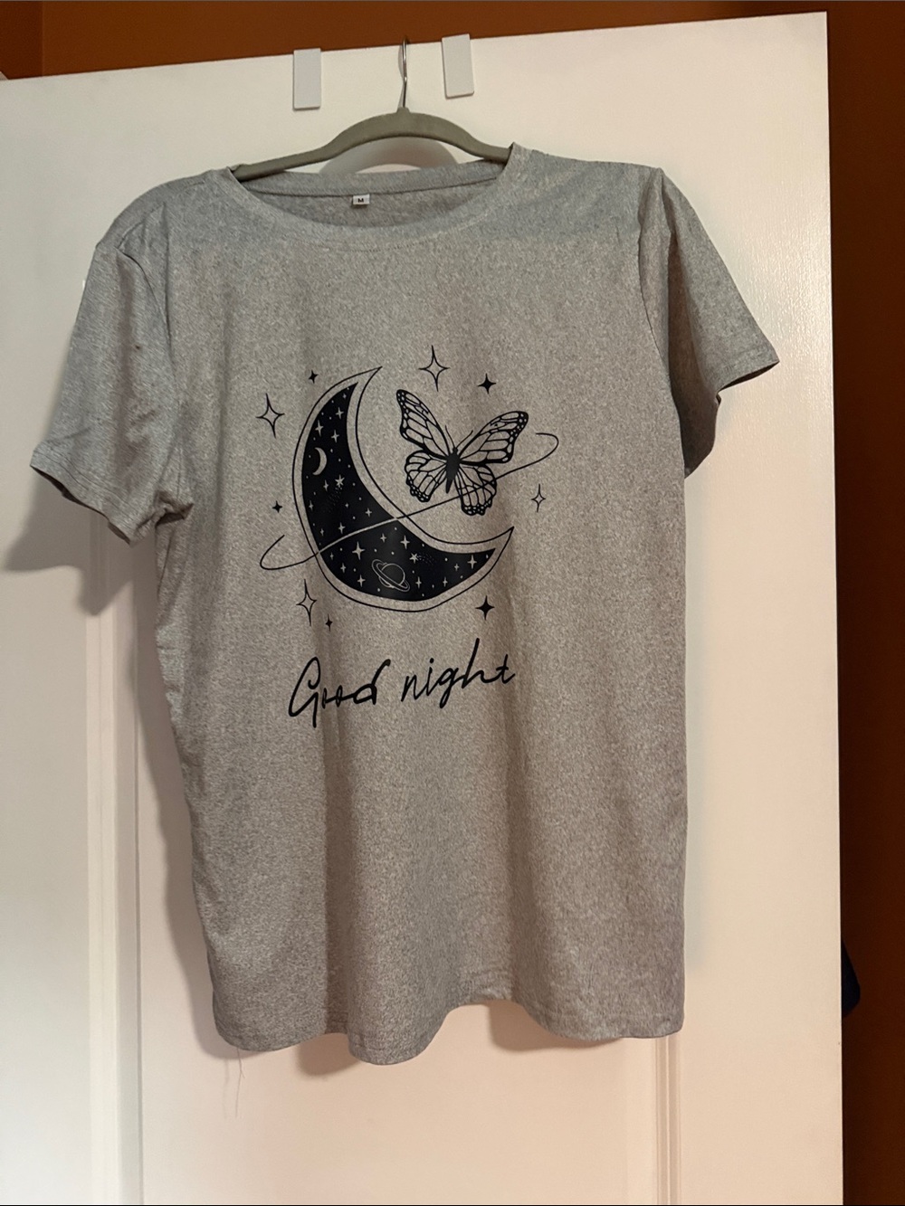 Good Night Moon & Butterfly Graphic Tee - Gray